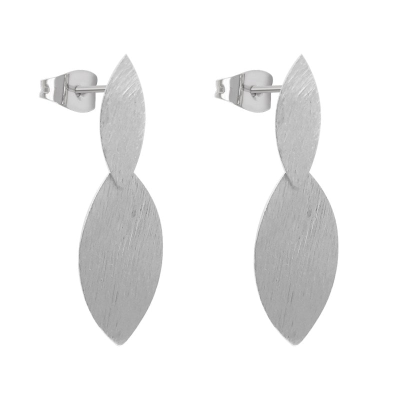 Aro satinado forma ovalada en puntas Plata 925