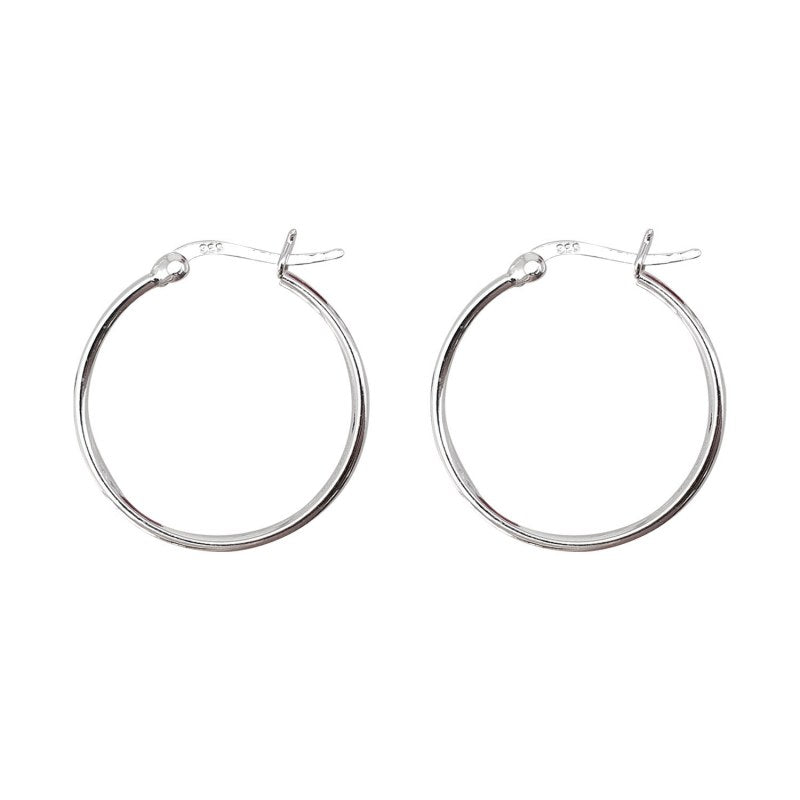 Aros argollas lisa clásica 20 mm Plata 925