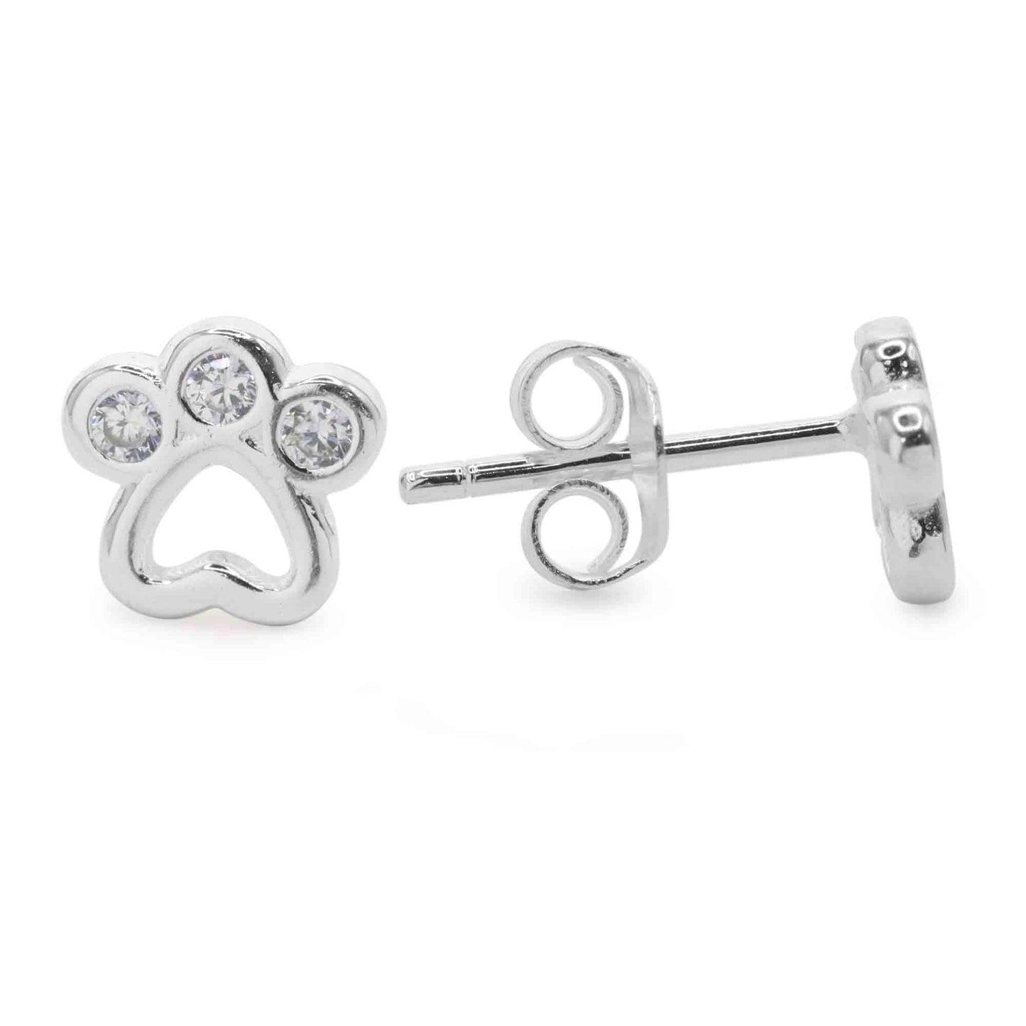 Aros de Plata Figuras de Huella con Circones