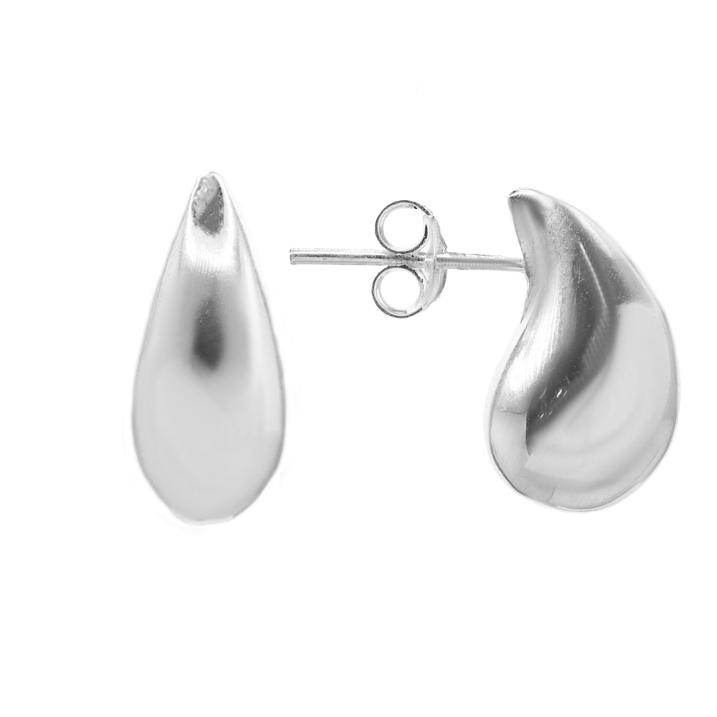 Aros de Plata 925 Estilo Gota Lisa