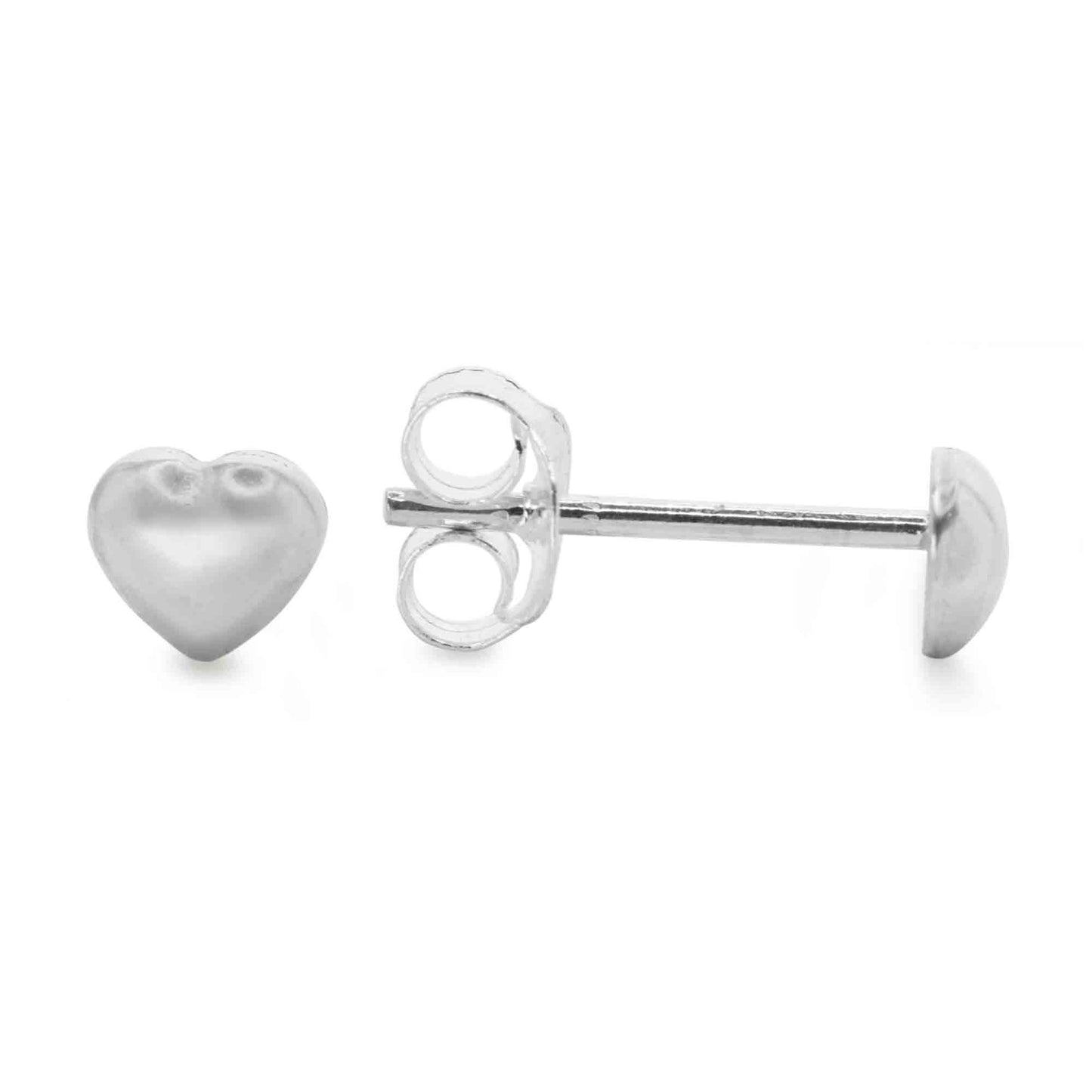 Aros de Plata 925 Pequeños Corazones lisos 6mm