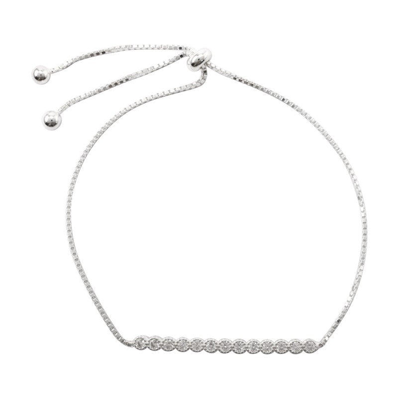 Pulsera ajustable hilera circones plata 925
