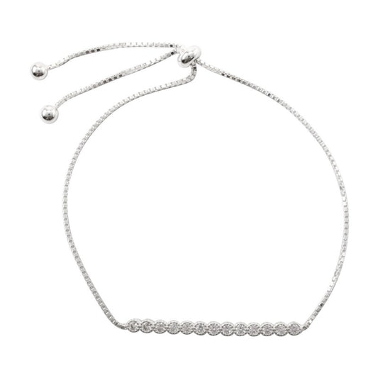 Pulsera ajustable hilera circones plata 925