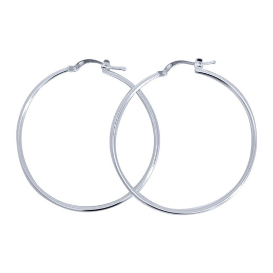 Aros argollas lisa clásica 39 mm Plata 925