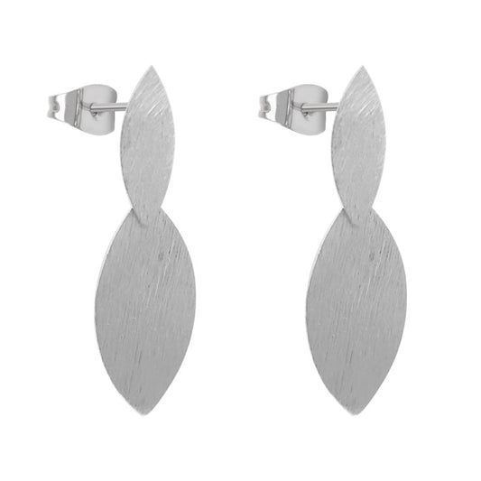 Aro satinado forma ovalada en puntas Plata 925
