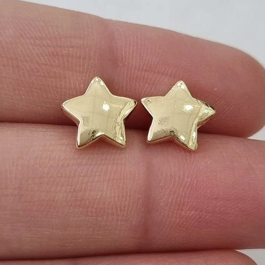 AROS ESTRELLA MACIZA ORO 9MM