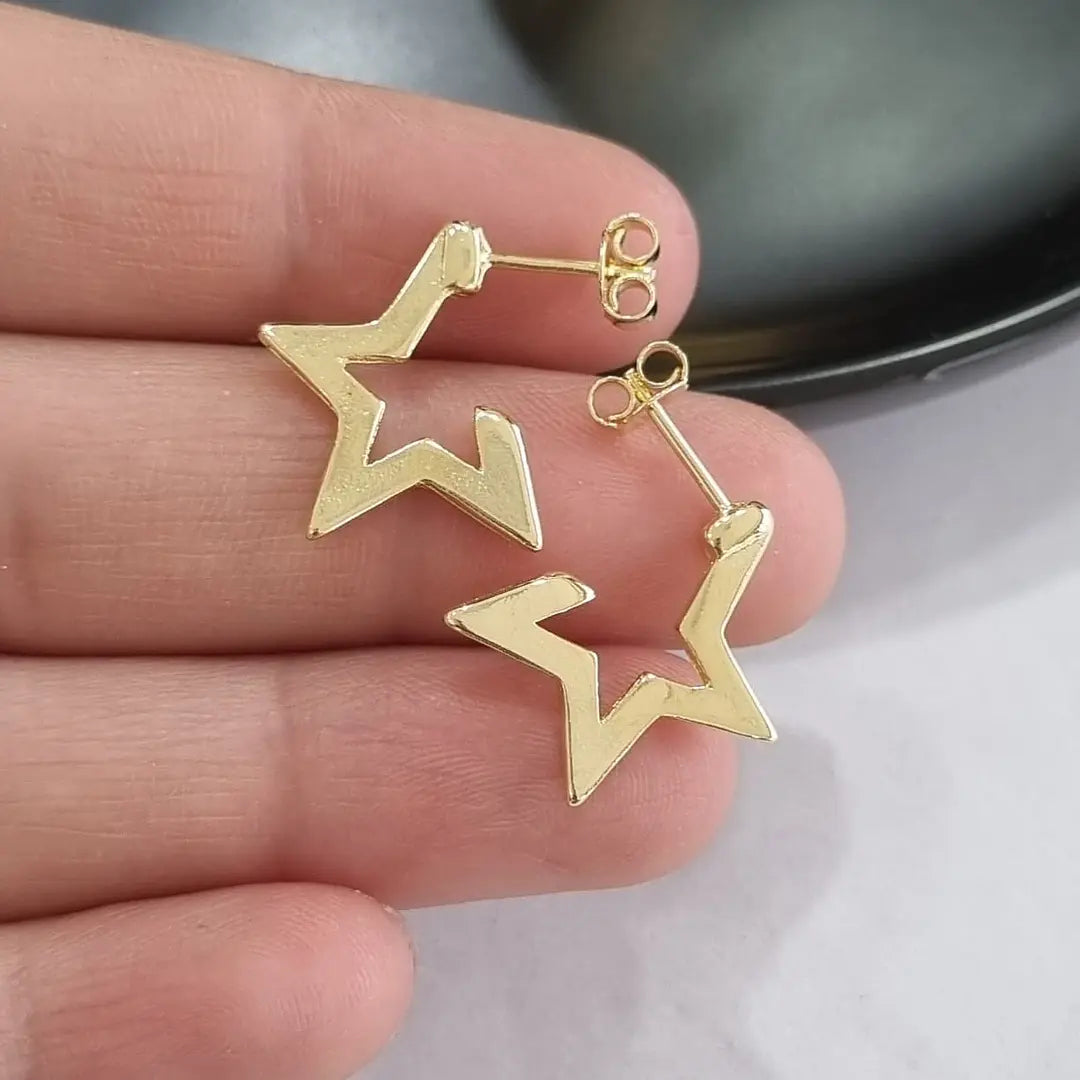 AROS ESTRELLAS 17MM ORO