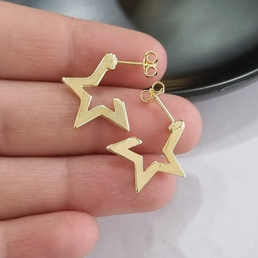 AROS ESTRELLAS 17MM ORO