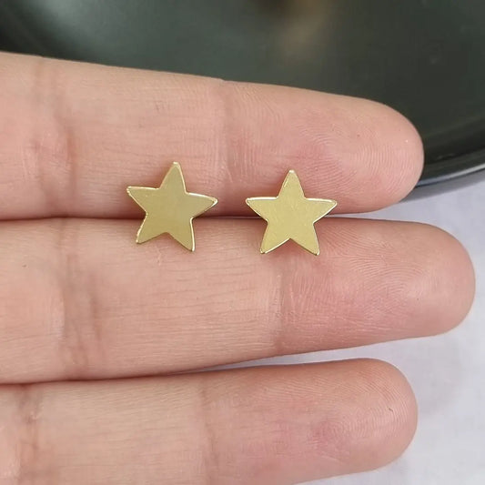 AROS ESTRELLAS LISAS 10MM ORO