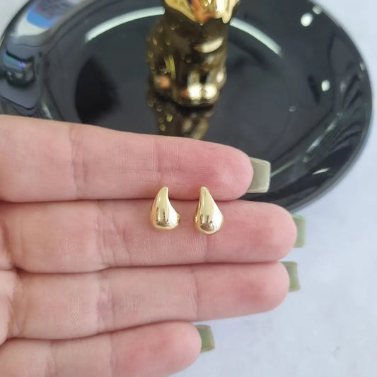 AROS MINI GOTA ENCHAPE DE ORO 10MM