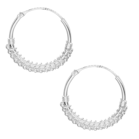 Aros de Plata 925 Argollas Esferas de 16 mm