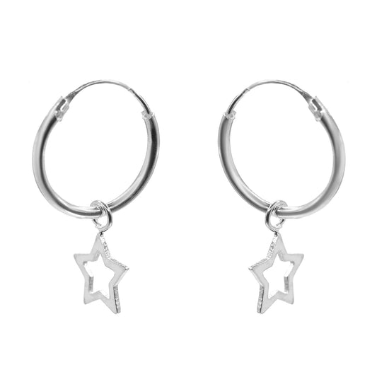 Argollas con Colgantes de Estrella Abierta