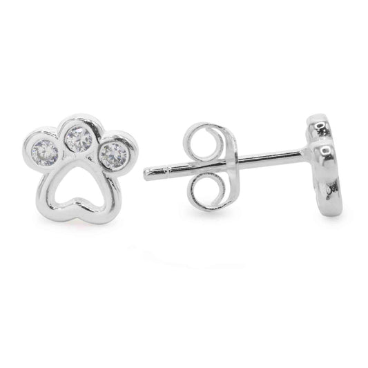 Aros de Plata Figuras de Huella con Circones