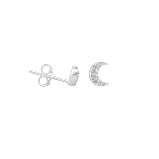 Aros pegados de luna con microcircón 6mm