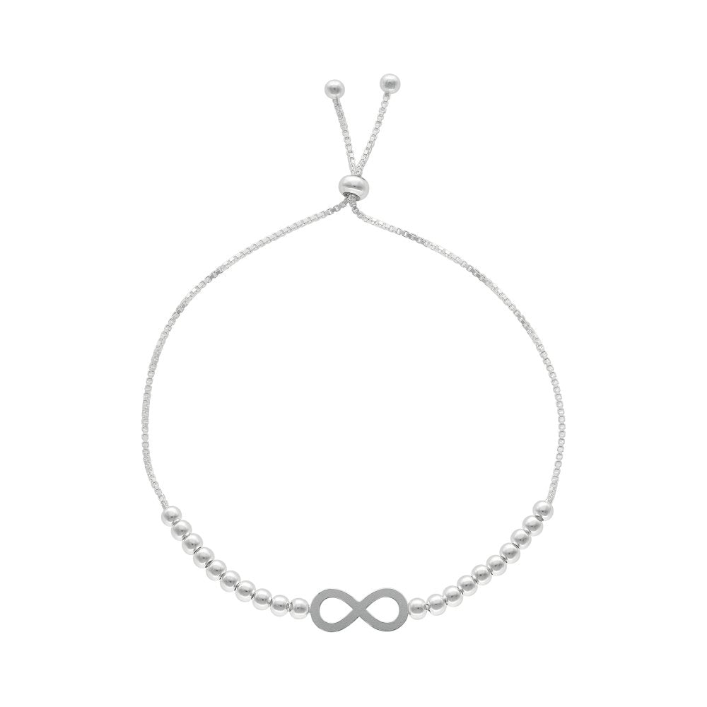 PULSERA AJUSTABLE INFINITO CON BOLITAS