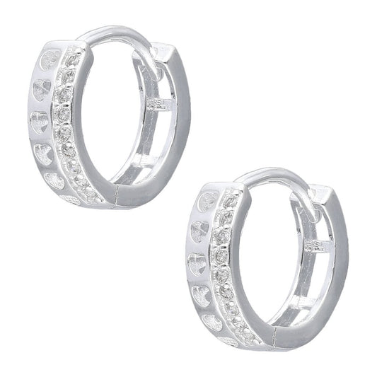Argolla Huggie Corazones Circones 11 mm