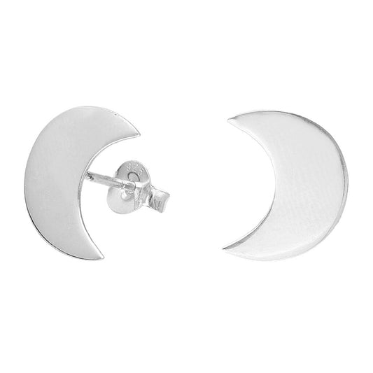 Aros pegados Maxi Media Luna Plata 925 12mm