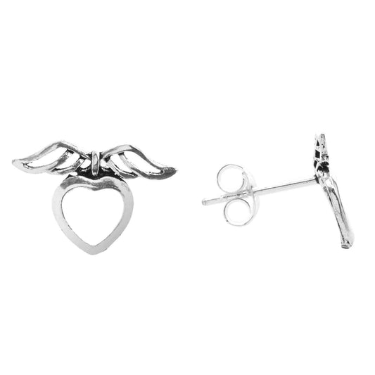Aros de Plata 925 Corazón Detente 10mm