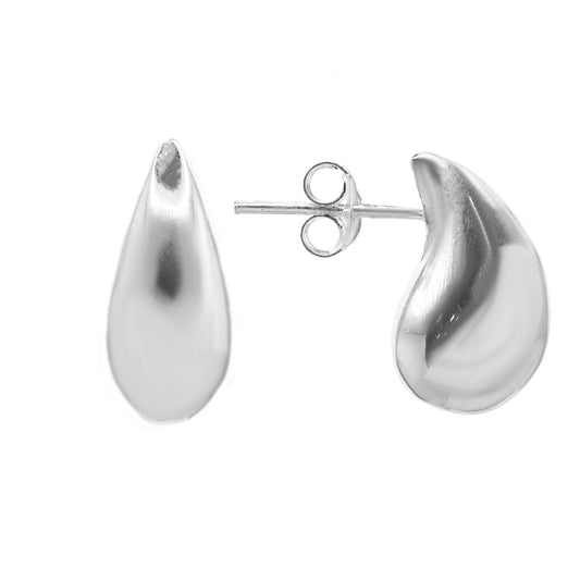 Aros de Plata 925 Estilo Gota Lisa