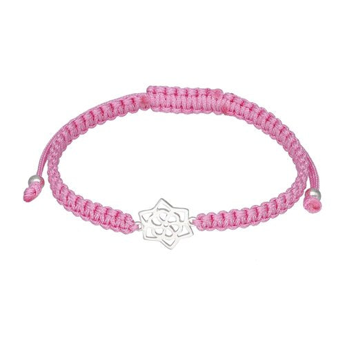 Pulsera Hilo Rosado Ajustable Flor Mandala